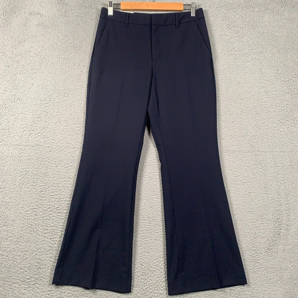 Banana Republic Bootcut Sculpted Stretch Pant Women 6 Petite Navy Blue High Rise